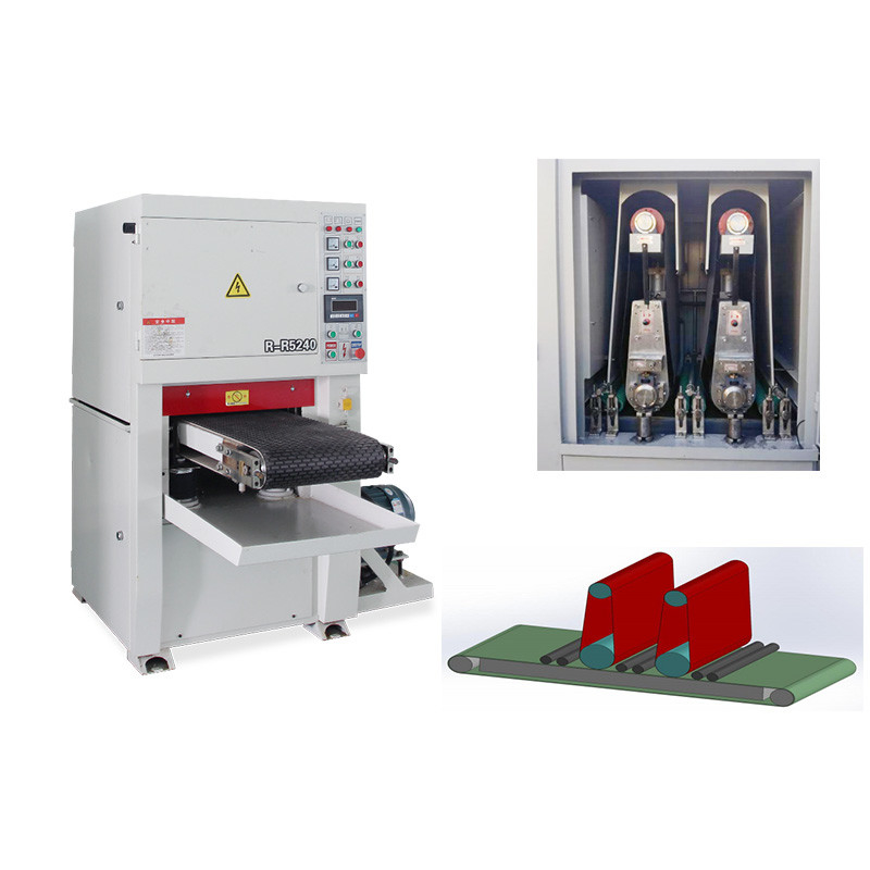 400mmRR Machine de meulage de surface plat humide métallique large ceinture Sander machine de polissage humide finition finition machine pour le métal
