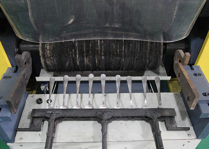 Miroir finissant la machine de polissage de couverts de double axe pour la poignée de cuillère d'acier inoxydable